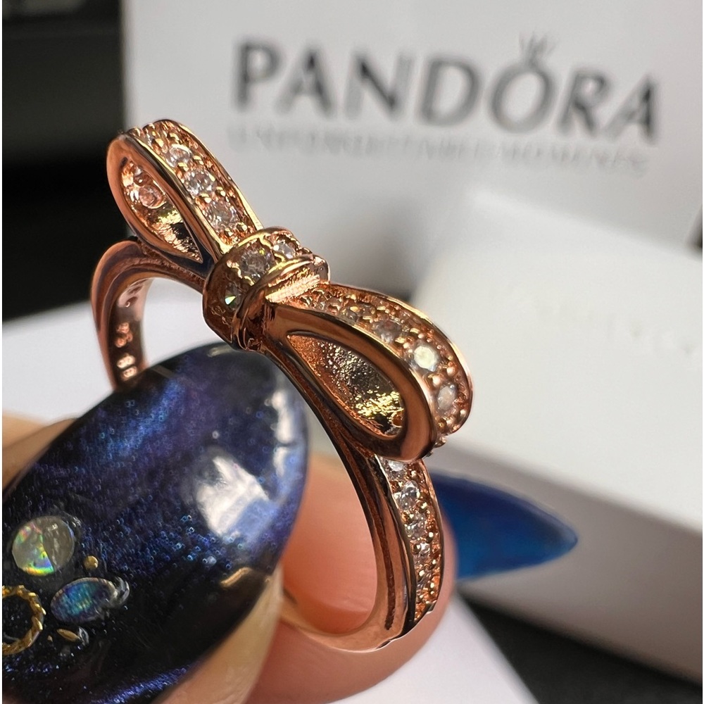Pandora Rose Sparkling Bow Ring